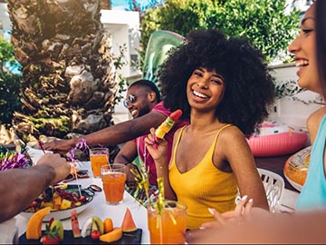 Women Having Dinner Outside